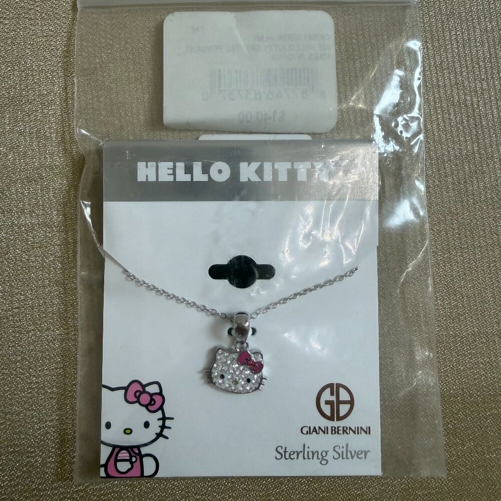 Hello Kitty Sterling Silver Crystal Necklace